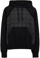 COACH Signature Logo Print Black Hoodie Long-Sleeve Pullover. CO826-R8E COACH Signature Logo Print Black Hoodie Long-Sleeve Pullover. CO826-R8E