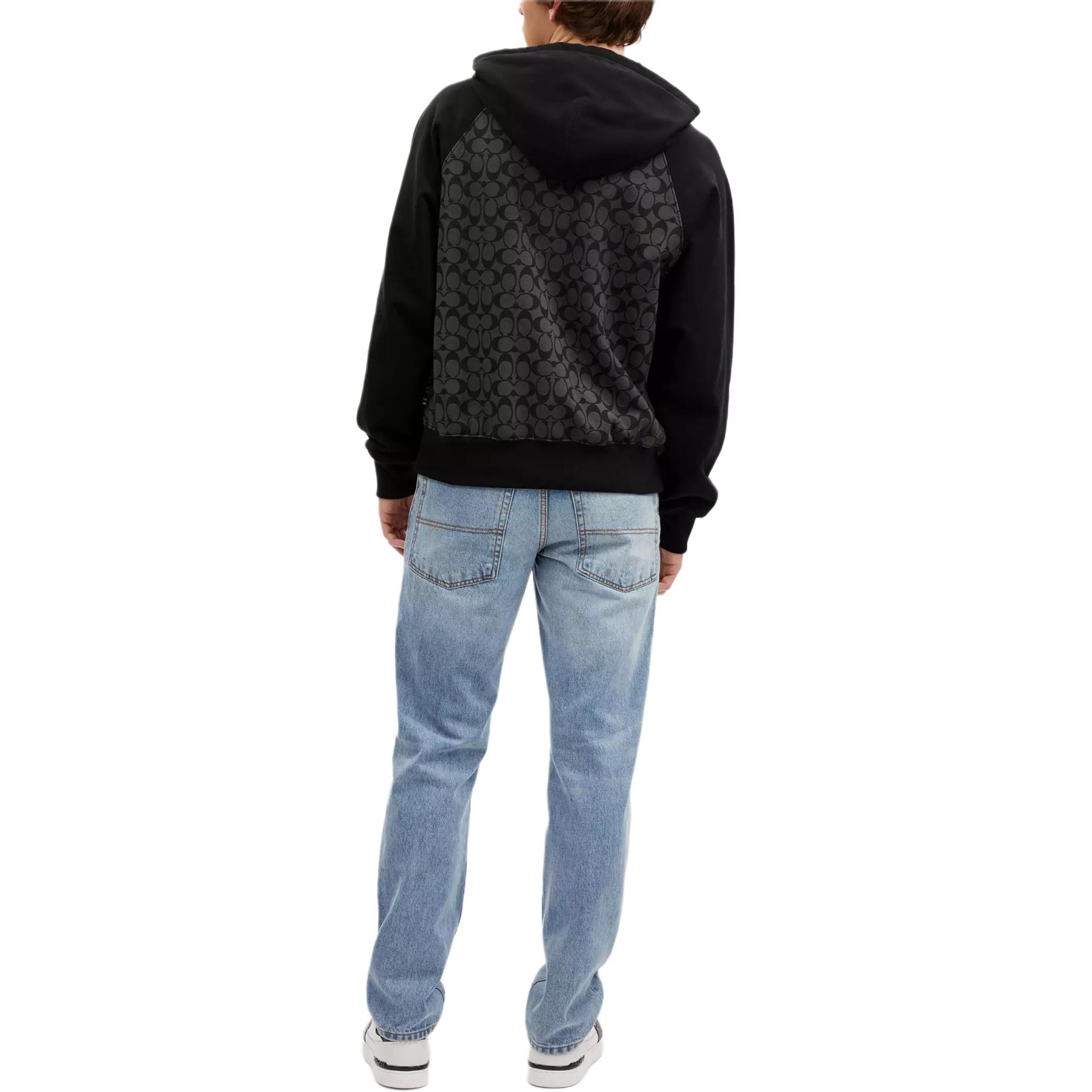 Shop Sudadera Negra COACH con Logo Estampado, Manga Larga y Estilo Pullover. CO826-R8E