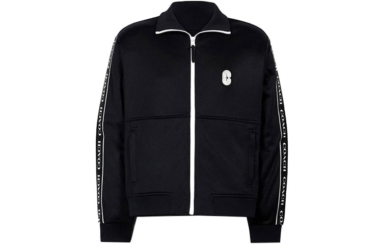 COACH Signature Logo Zip Jacket Unisex Black C0932-BLK