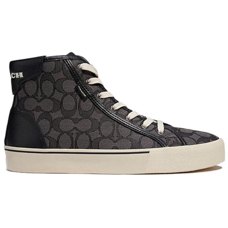 Order COACH蔻馳 Skate 織物 合成皮 高筒 經典時尚板鞋 黑色