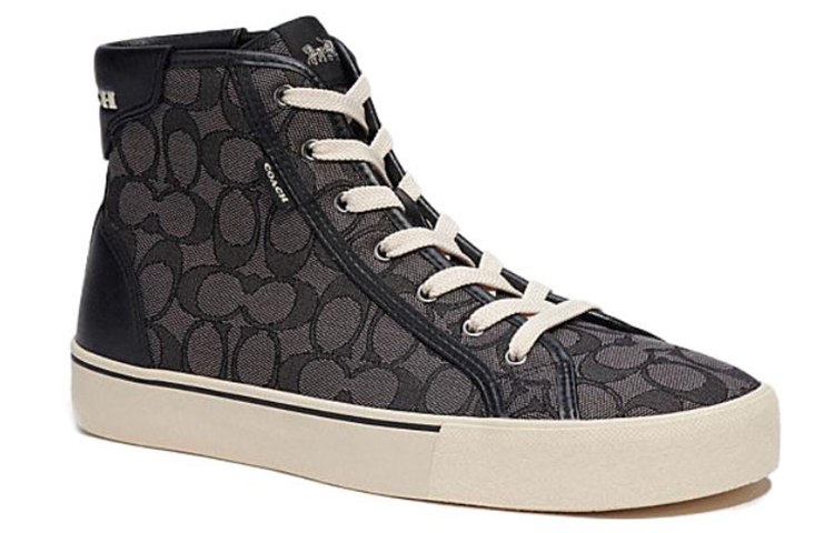 Lookbook COACH蔻馳 Skate 織物 合成皮 高筒 經典時尚板鞋 黑色