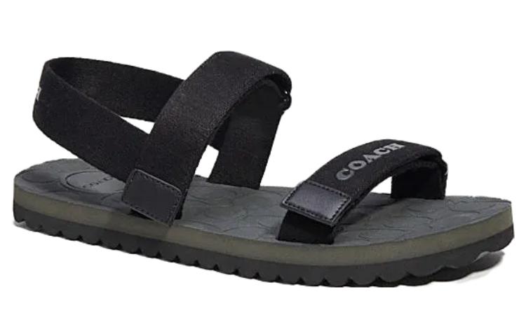 Lookbook 蔻驰黑色魔术胶带拖鞋 CI103_BLK