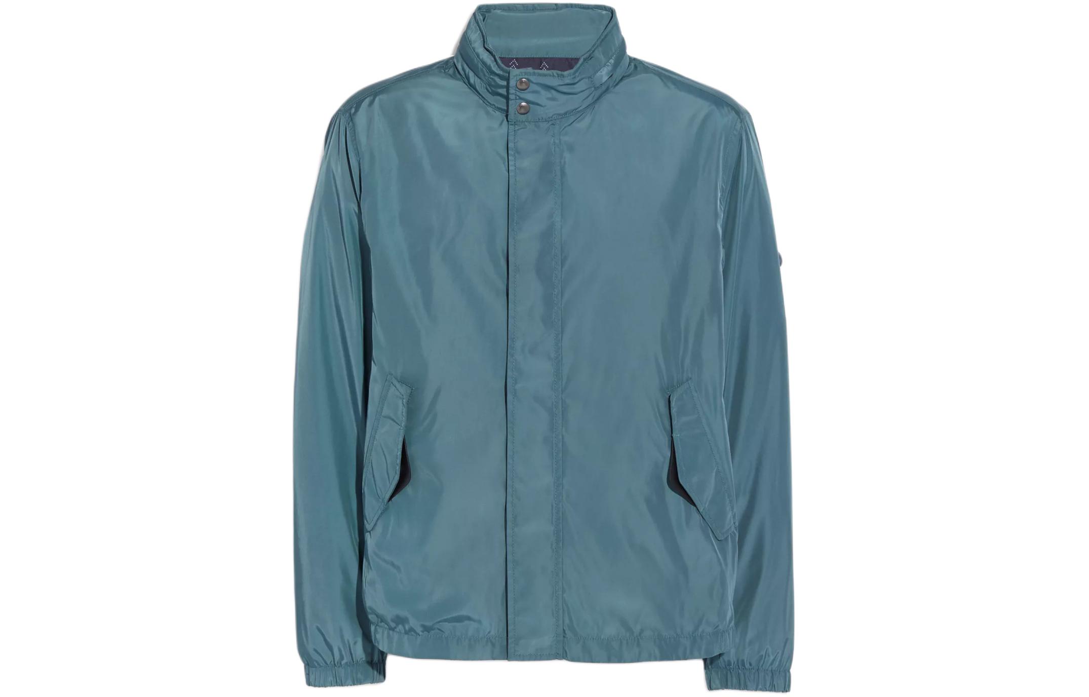 COACH Solid Color Zip-Up Jacket Blue F68804-OP6