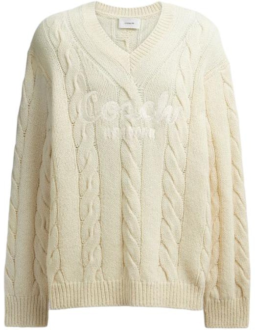 coach-solid-logo-embroidered-cable-knit-v-neck-sweater-unisex-ivory-cp-972-vt-5
