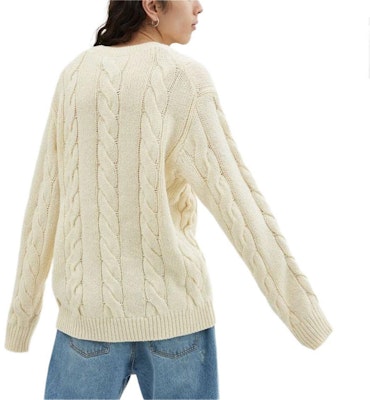 COACH标志刺绣针织V领毛衣男女同款象牙色。 CP972-VT5 Shop COACH标志刺绣针织V领毛衣男女同款象牙色。 CP972-VT5