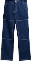 COACH Solid Straight-Leg Relaxed Fit Jeans with Zipper Pockets - Dark Blue CN546-COK COACH Solid Straight-Leg Relaxed Fit Jeans with Zipper Pockets - Dark Blue CN546-COK