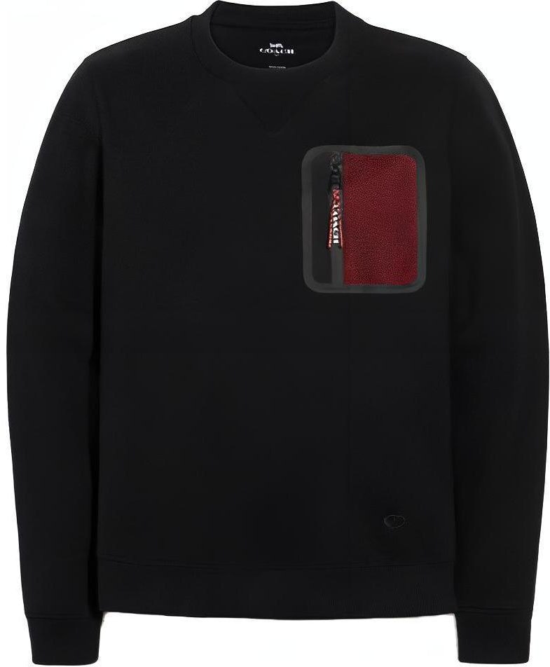 coach-ss-21-black-crewneck-sweatshirt-with-pocket-c0555-blk