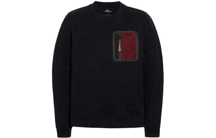Order COACH SS21 Black Crewneck Sweatshirt with Pocket. C0555-BLK