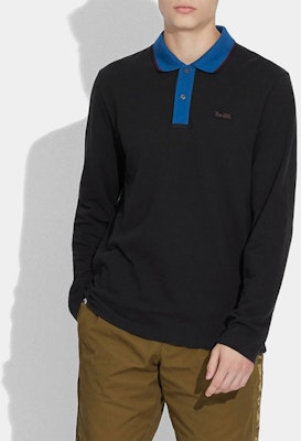 COACH SS21 Baju Polo Lengan Panjang Kasual - Hitam 6660_BLK Lookbook COACH SS21 Baju Polo Lengan Panjang Kasual - Hitam 6660_BLK