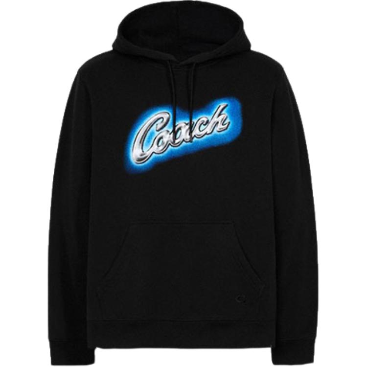 COACH SS21 Classic Logo Print Hoodie Black C0972-BLK