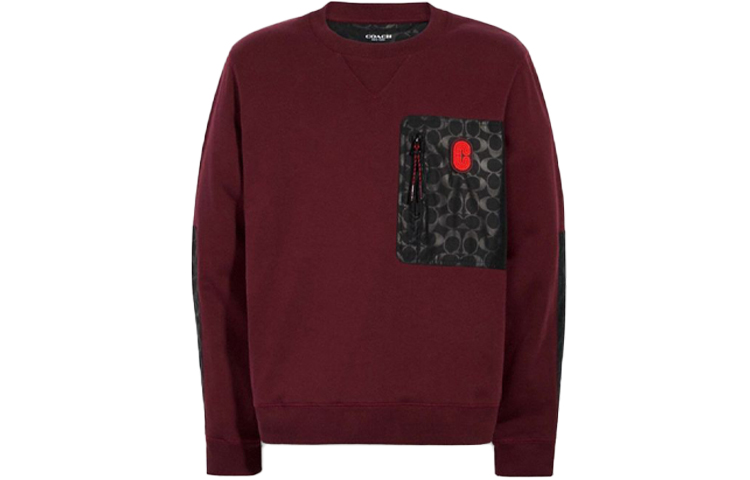 COACH SS21 Solid Logo Print Sweatshirt Brown Red 89748-MRN