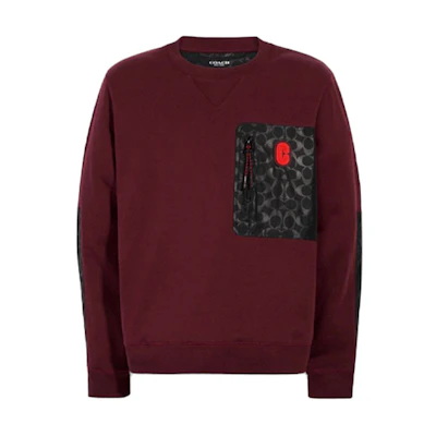 COACH SS21 Solid Logo Print Sweatshirt Brown Red 89748-MRN