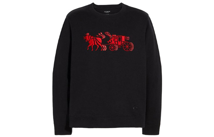 COACH SS21 Year of the Ox Carriage Sweatshirt Black Crewneck C0146-BLK