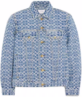 COACH SS22 All-Over Print Denim Jacket Blue Long-Sleeve Button-Down C9198-NIM COACH SS22 All-Over Print Denim Jacket Blue Long-Sleeve Button-Down C9198-NIM