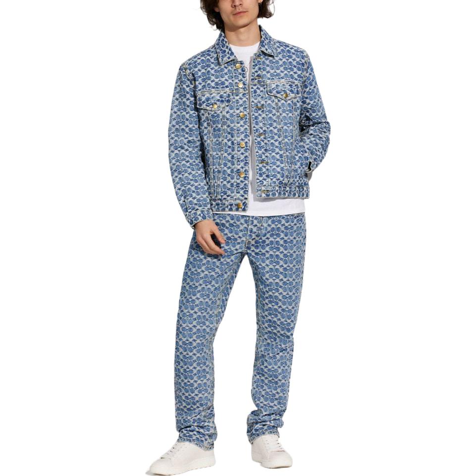 Lookbook COACH SS22 全印花藍色牛仔長袖襯衫外套 C9198-NIM