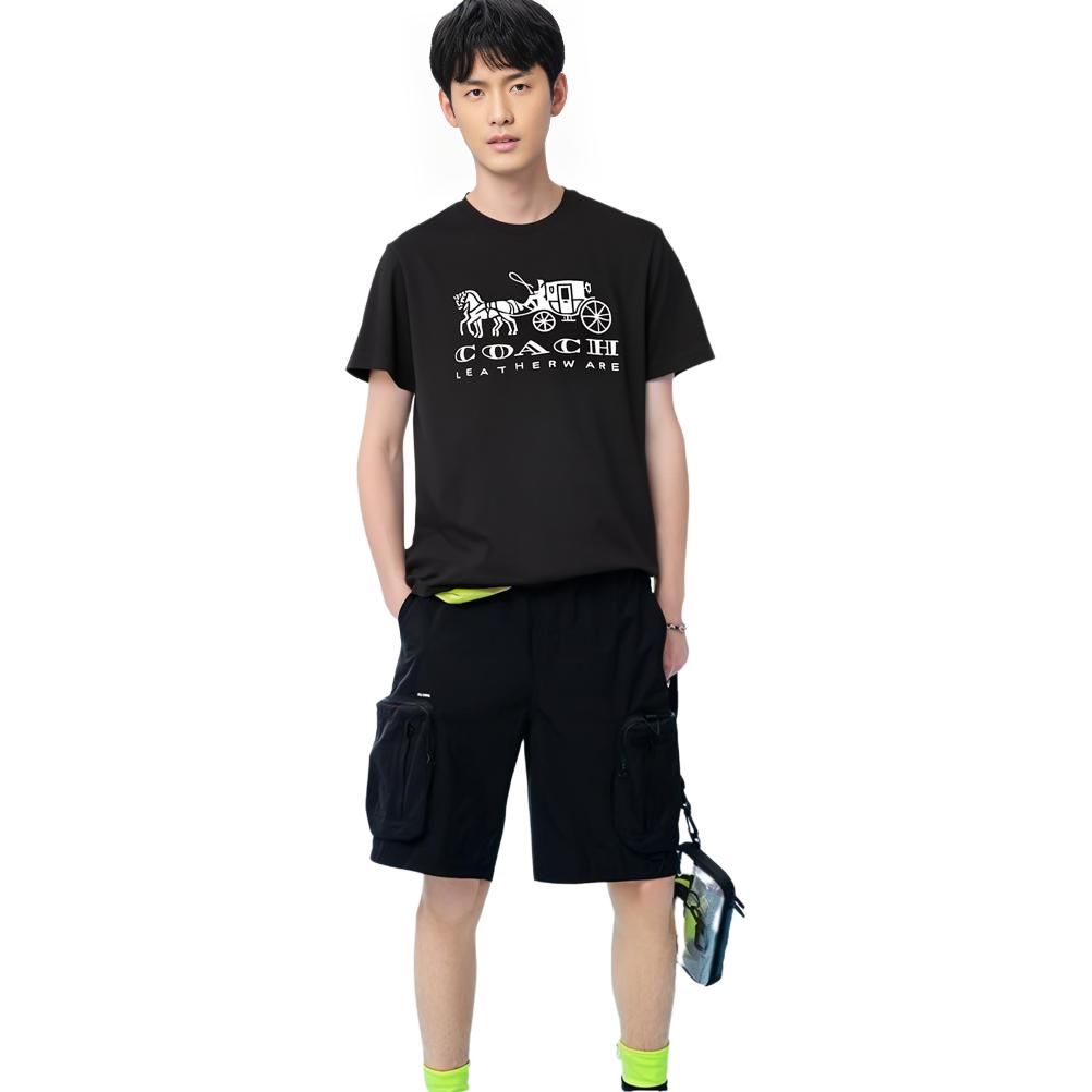 Lookbook 蔻驰 SS22 黑色马车印花直筒T恤. C9114-BLK