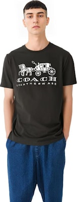 蔻驰 SS22 黑色马车印花直筒T恤. C9114-BLK Shop 蔻驰 SS22 黑色马车印花直筒T恤. C9114-BLK