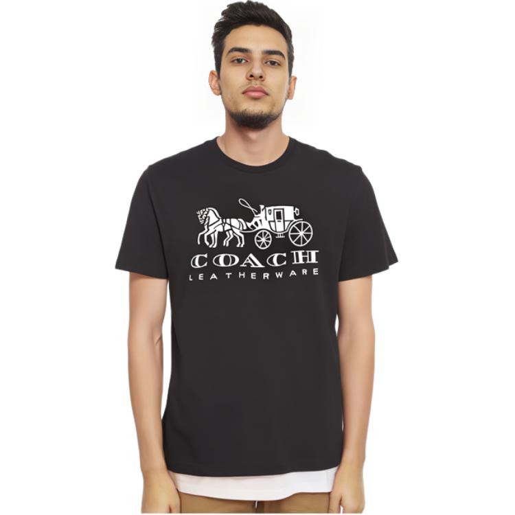 Purchase 蔻驰 SS22 黑色马车印花直筒T恤. C9114-BLK