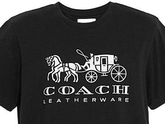 蔻驰 SS22 黑色马车印花直筒T恤. C9114-BLK Cheap 蔻驰 SS22 黑色马车印花直筒T恤. C9114-BLK