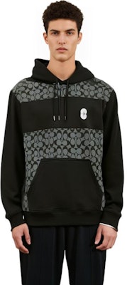 COACH SS22 ブラックロゴプリント パッチワークスウェットシャツ. C7828-R8E Shop COACH SS22 ブラックロゴプリント パッチワークスウェットシャツ. C7828-R8E