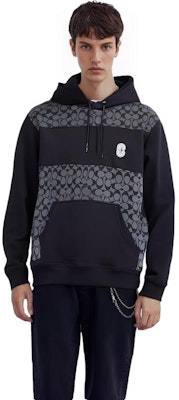 COACH SS22 ブラックロゴプリント パッチワークスウェットシャツ. C7828-R8E Purchase COACH SS22 ブラックロゴプリント パッチワークスウェットシャツ. C7828-R8E