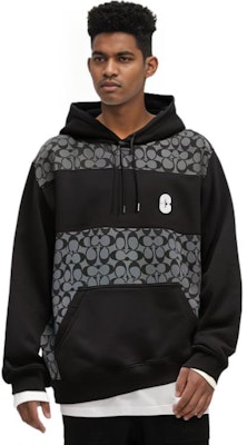 COACH SS22 ブラックロゴプリント パッチワークスウェットシャツ. C7828-R8E Details for COACH SS22 ブラックロゴプリント パッチワークスウェットシャツ. C7828-R8E