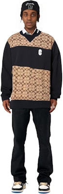 COACH SS22 休閒米色字母拼接圓領衛衣 C7816-OFZ Shop COACH SS22 休閒米色字母拼接圓領衛衣 C7816-OFZ