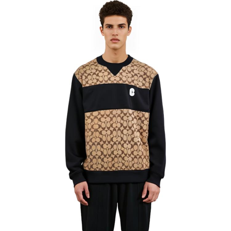 Purchase COACH SS22 休閒米色字母拼接圓領衛衣 C7816-OFZ