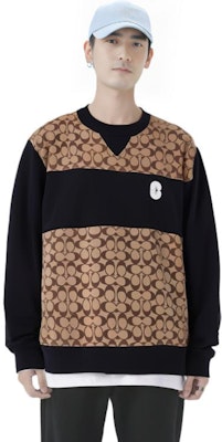 COACH SS22 休閒米色字母拼接圓領衛衣 C7816-OFZ Details for COACH SS22 休閒米色字母拼接圓領衛衣 C7816-OFZ