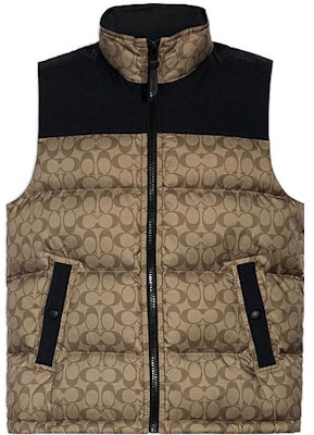 COACH SS22 Classic Logo Puffer Vest Jacket in Khaki. 4410-OFZ Buy COACH SS22 Classic Logo Puffer Vest Jacket in Khaki. 4410-OFZ