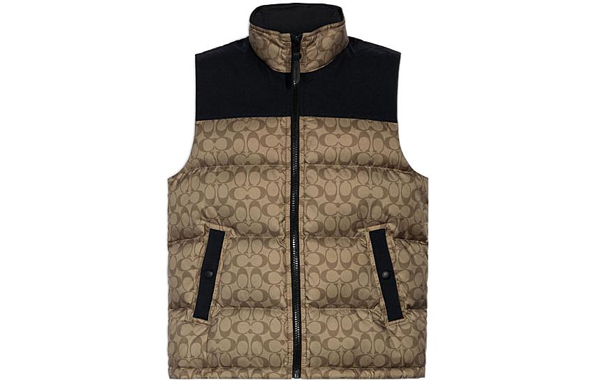 Order COACH SS22  Classic Logo Puffer Vest Jacket in Khaki. 4410-OFZ