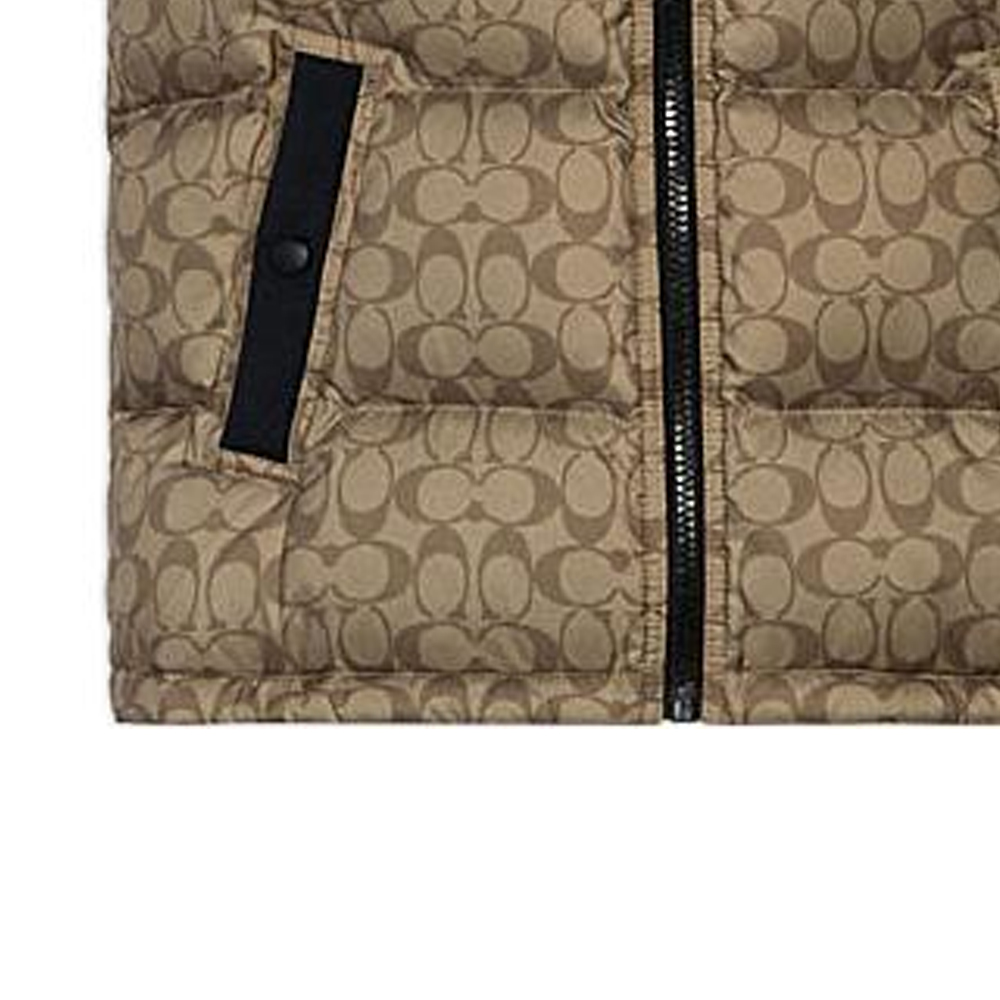 Purchase COACH SS22  Classic Logo Puffer Vest Jacket in Khaki. 4410-OFZ