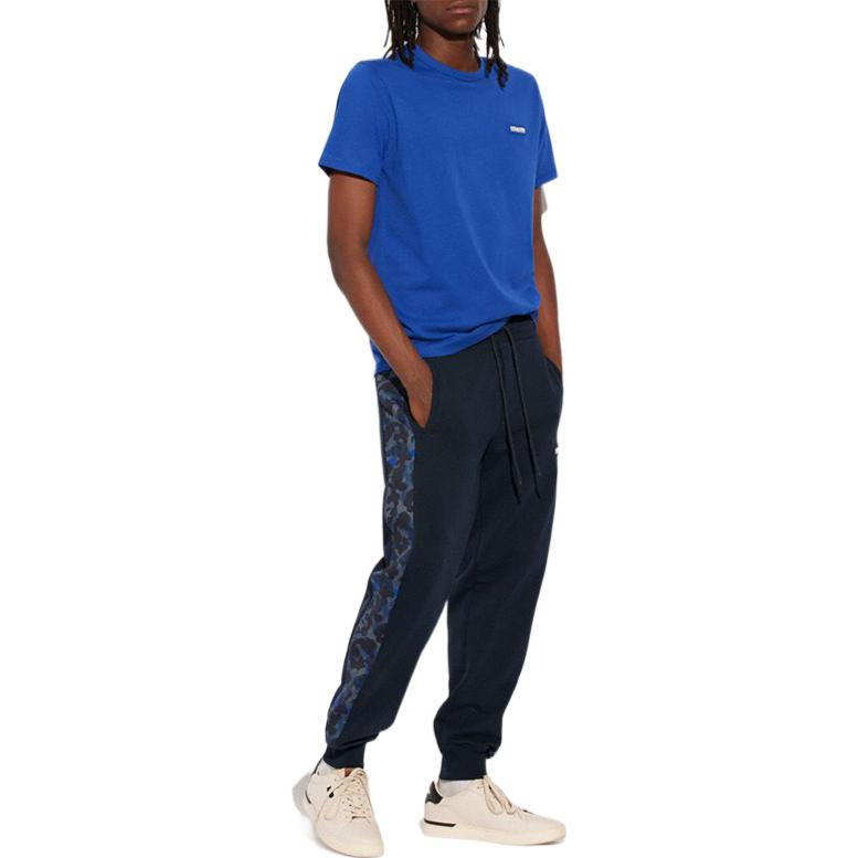 Lookbook 蔻驰 SS22宽松迷彩印花运动裤-蓝色 CB813-BLU