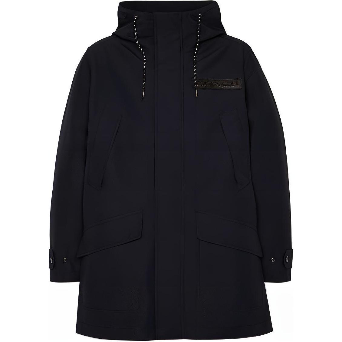 COACH SS22  Navy Solid Hooded Parka with Large Pockets. C7813-NAV