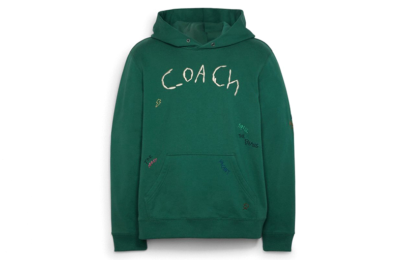 COACH SS22 Classic Embroidered Logo Sweatshirt Unisex Olive Green C7833-V16