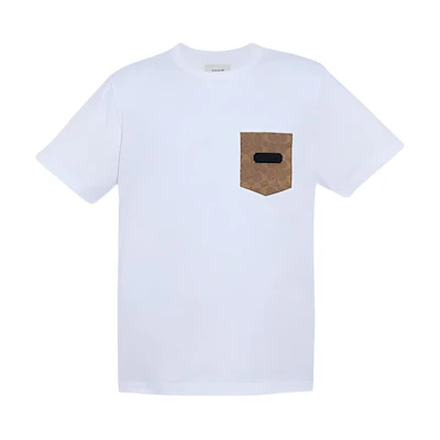 COACH SS22 Logo Print Crew Neck Short-Sleeve T-Shirt White . C9148-WHT