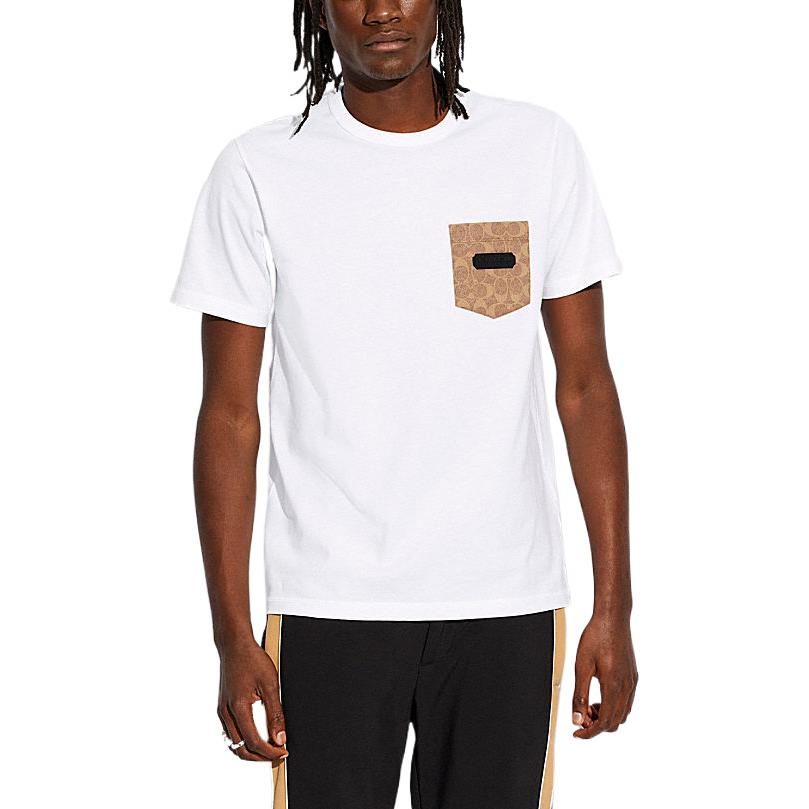 Lookbook コーチ SS22 ロゴプリント クルーネック 半袖 Tシャツ ホワイト C9148-WHT