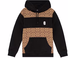 Coach SS22 Logo Printed Patchwork Sweatshirt Khaki C7828-OFZ Coach SS22 Logo Printed Patchwork Sweatshirt Khaki C7828-OFZ