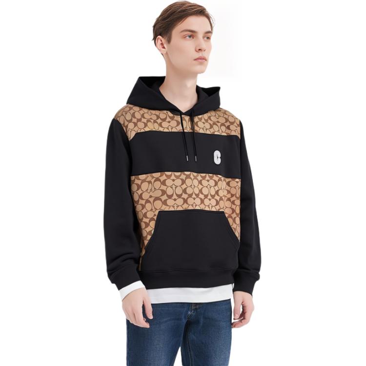 Details for Coach SS22 標誌印花拼接運動衫 卡其色 C7828-OFZ