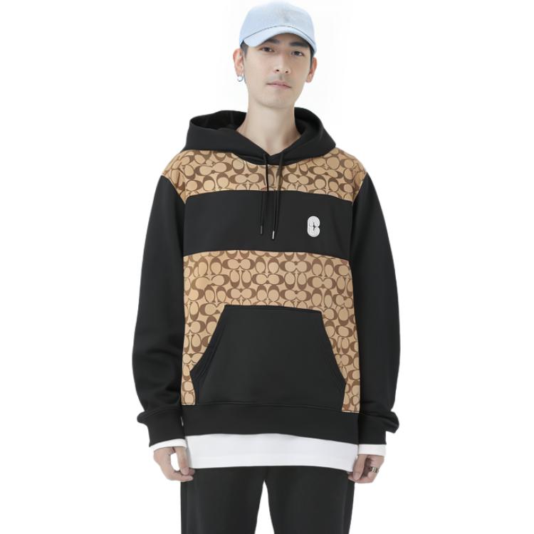 Cheap Coach SS22 標誌印花拼接運動衫 卡其色 C7828-OFZ