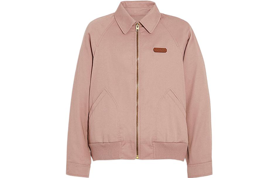 COACH SS22 Pink Solid Zip-Up Collared Long Sleeve Jacket for Men C9908-DPK