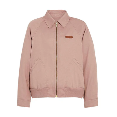 COACH SS22 Pink Solid Zip-Up Collared Long Sleeve Jacket for Men C9908-DPK