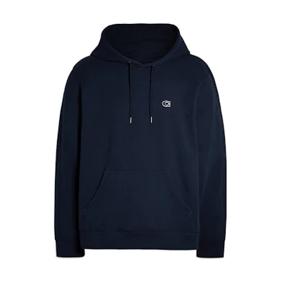 COACH SS22 Solid Logo Embroidered Hoodie - Dark Blue C6376-THY