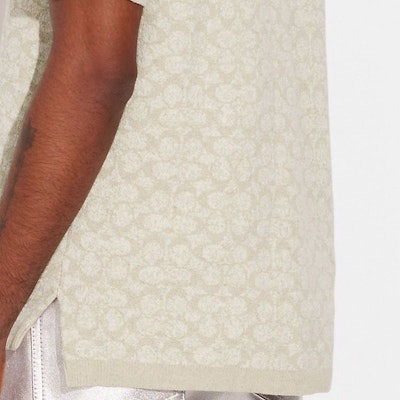 COACH SS23 米色標誌印花短袖Polo襯衫 CI442-IVO Purchase COACH SS23 米色標誌印花短袖Polo襯衫 CI442-IVO