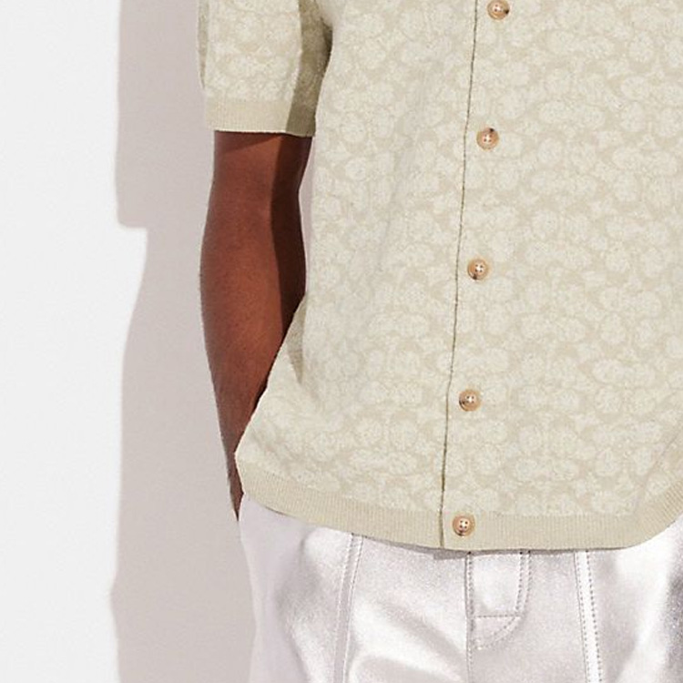 Sizing COACH SS23 Polo Shirt Lengan Pendek Logo Beige. CI442-IVO