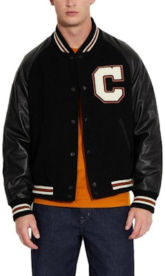 COACH SS23 Black Baseball Jacket with Logo Patch and Button Closure. CF802-BLK Lookbook COACH SS23 Black Baseball Jacket with Logo Patch and Button Closure. CF802-BLK