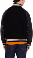 Shop COACH SS23 Black Baseball Jacket with Logo Patch and Button Closure. CF802-BLK