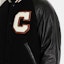 Details for COACH SS23 Black Baseball Jacket with Logo Patch and Button Closure. CF802-BLK