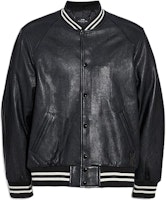 COACH SS23 Black Contrast Striped Lambskin Leather Snap Jacket F33784-BLK COACH SS23 Black Contrast Striped Lambskin Leather Snap Jacket F33784-BLK