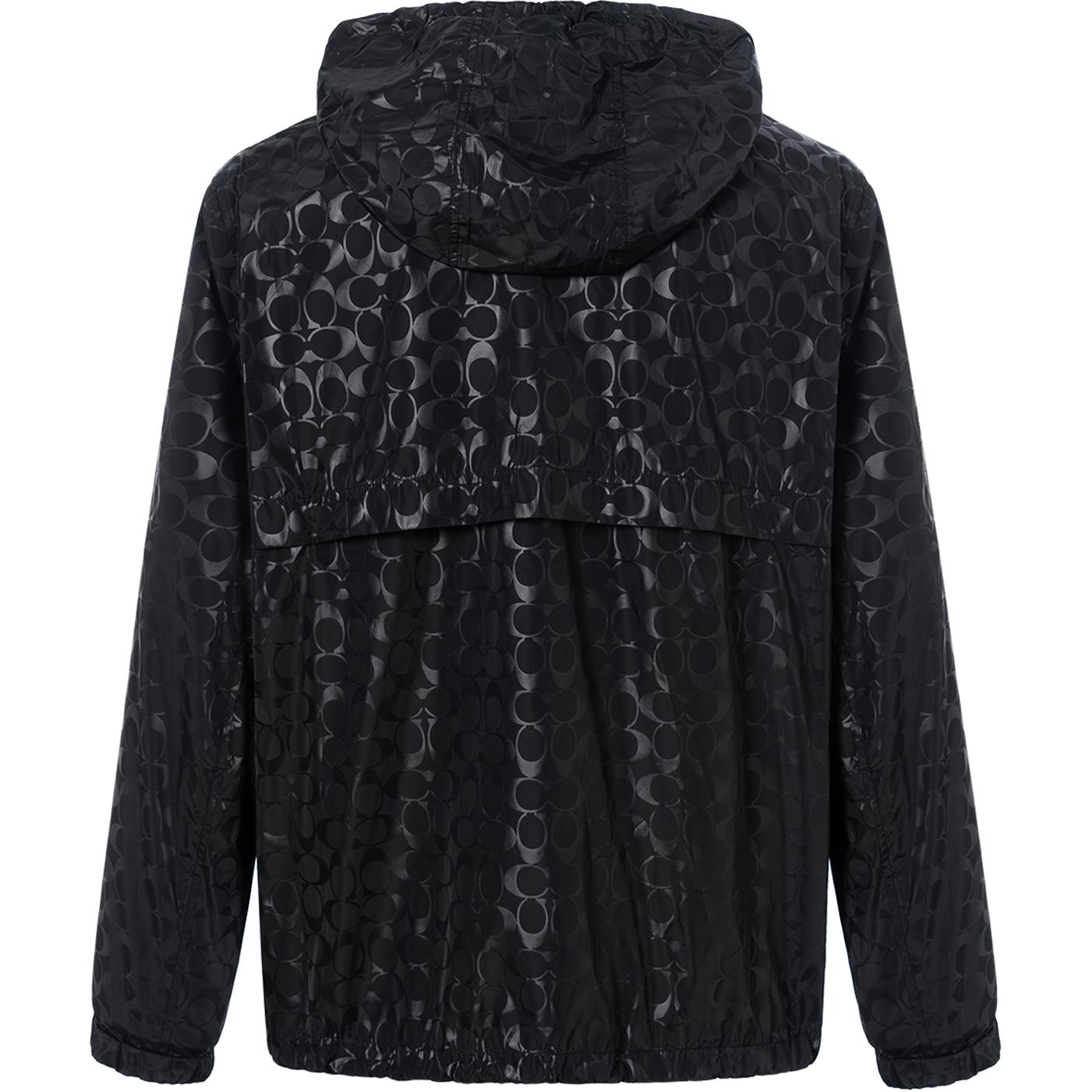 Lookbook COACH SS23  Black Hooded Logo Patchwork Jacket. CI360-S8L